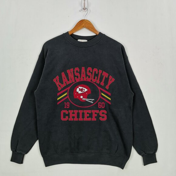 Kansas City Chiefs Unisex Sweatshirt, Vintage Style, Black, S - 3XL - Picture 1 of 2